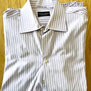 Purple striped Cheltenham Buttondown by Tom James